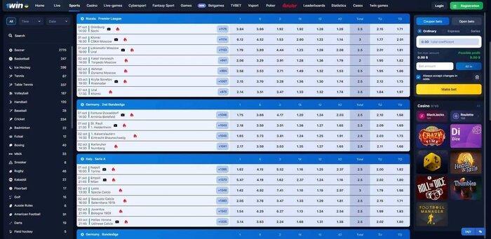 1win betting