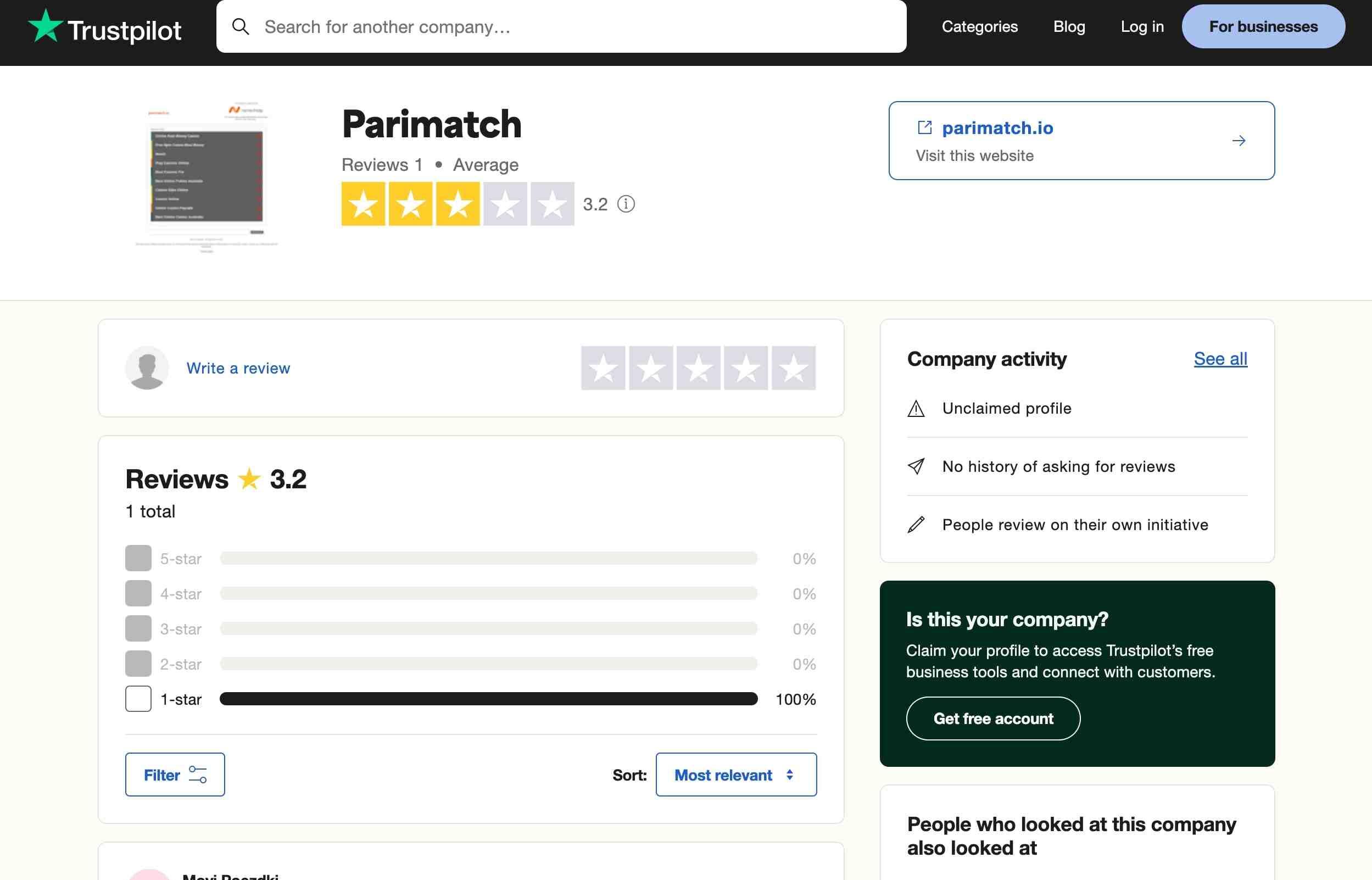 parimatch review trustpilot